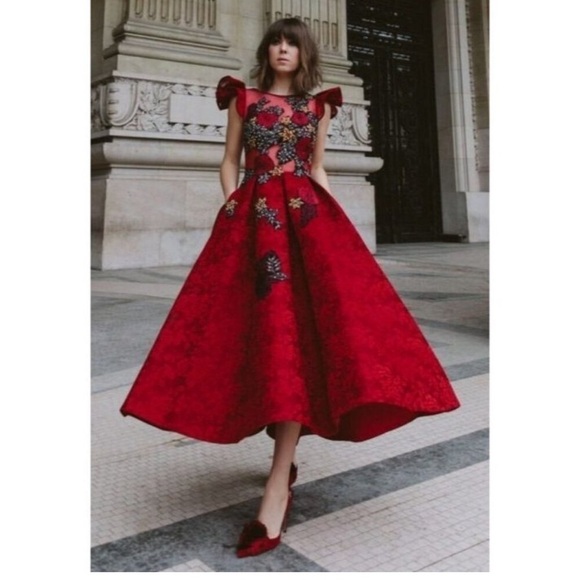 Jovani Burgundy Floral Embroidered Fit and Flare
Contemporary Dress M59787 - Picture 16 of 16